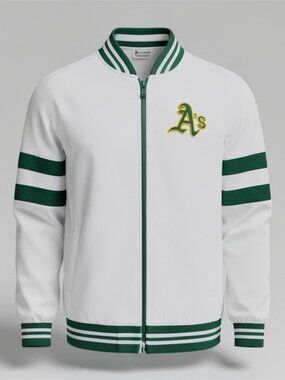 G-III 4Her Oakland Athletics White Varsity Jacket, XXL (Women)